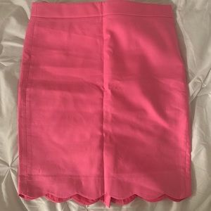 NWT Pink J. Crew Scallop Pencil Skirt Size 8